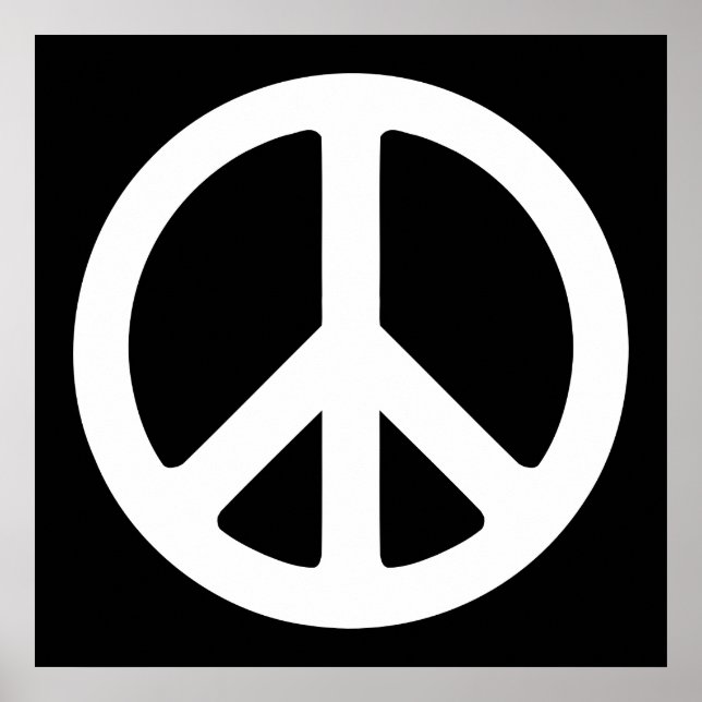 Poster Símbolo da Paz Preto e Branco (Frente)