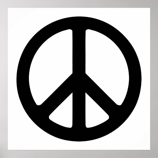 Poster Símbolo da Paz Preto e Branco (Frente)