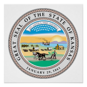 Póster Símbolo da república da américa do selo do estado 