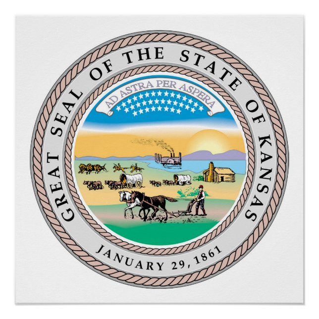 Póster Símbolo da república da américa do selo do estado  (Frente)