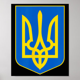 Poster Símbolo da Ucrânia Tryzub Patriótico Slava Ukraini