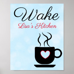 Poster Símbolo de Acordar preto e azul personalizado par