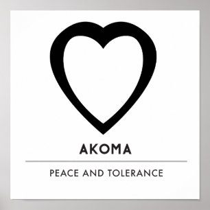 Poster Símbolo de Akoma para o branco da paciência e
