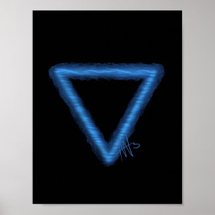 Poster Símbolo de Alquimia de Elemento de Água ondulada