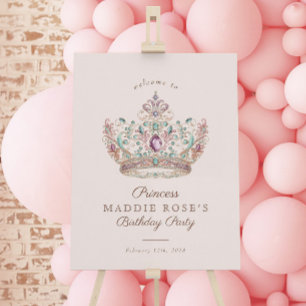Poster Símbolo de Aniversário da Princesa Dourada rosa