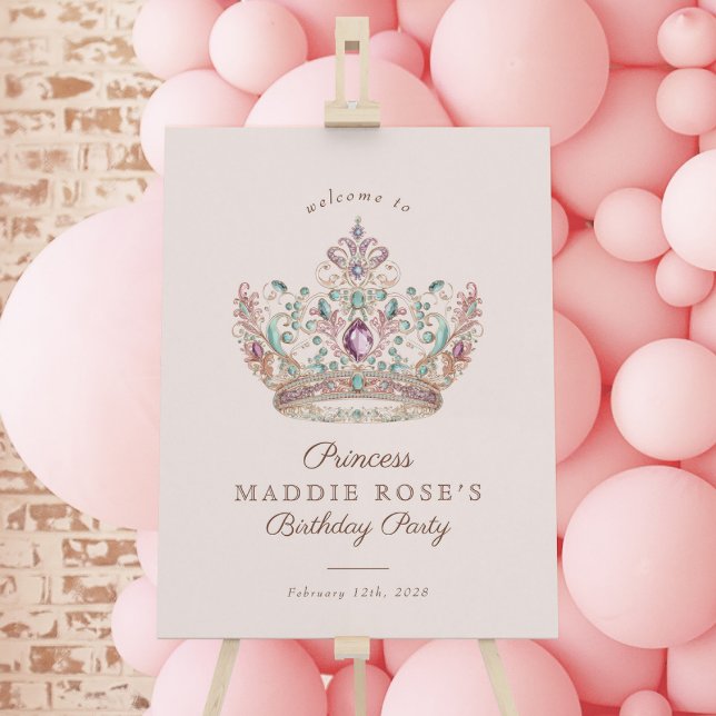 Poster Símbolo de Aniversário da Princesa Dourada rosa (Criador carregado)