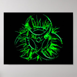 Póster Símbolo de aviso de precipitação tóxica de perigo