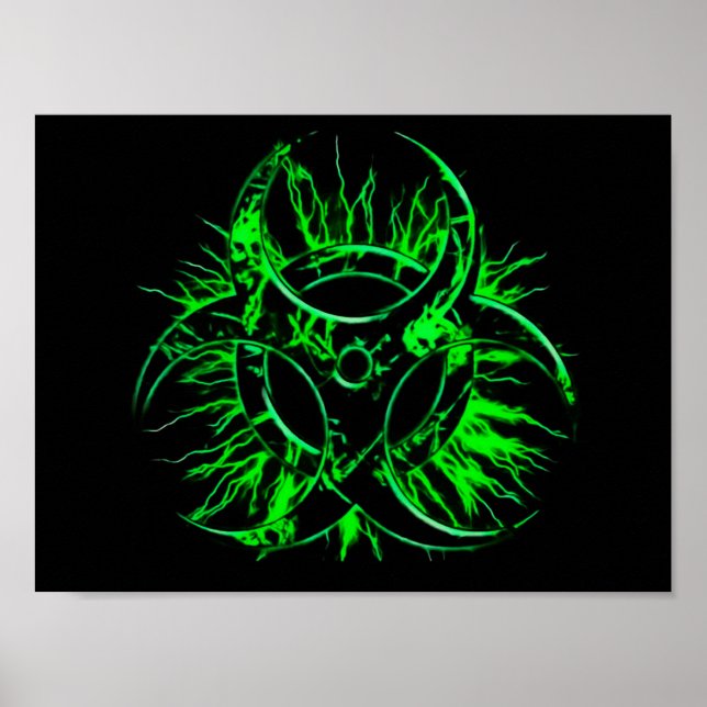 Póster Símbolo de aviso de precipitação tóxica de perigo  (Frente)