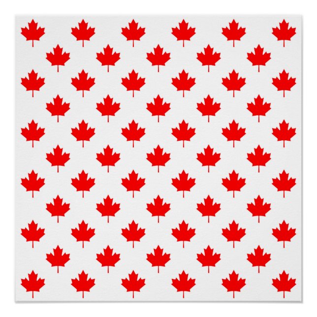 Póster símbolo de bandeira do país canadá texto do padrão (Frente)