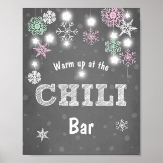 Poster Símbolo de Bar Chili Rosa Mint Flocos de neve de i
