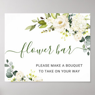 Poster Símbolo de Bar da Flor Elegante Eucalyptus White R