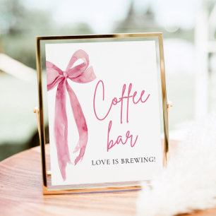 Poster Símbolo de Bar de café branco Elegante para aquare