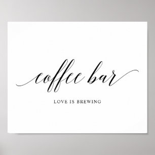 Poster Símbolo de bar de café de Casamento da Tipografia