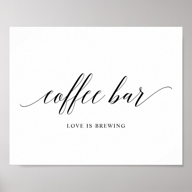 Poster Símbolo de bar de café de Casamento da Tipografia  (Frente)