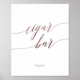 Poster Símbolo de Bar de Caligrafia Dourada Elegante