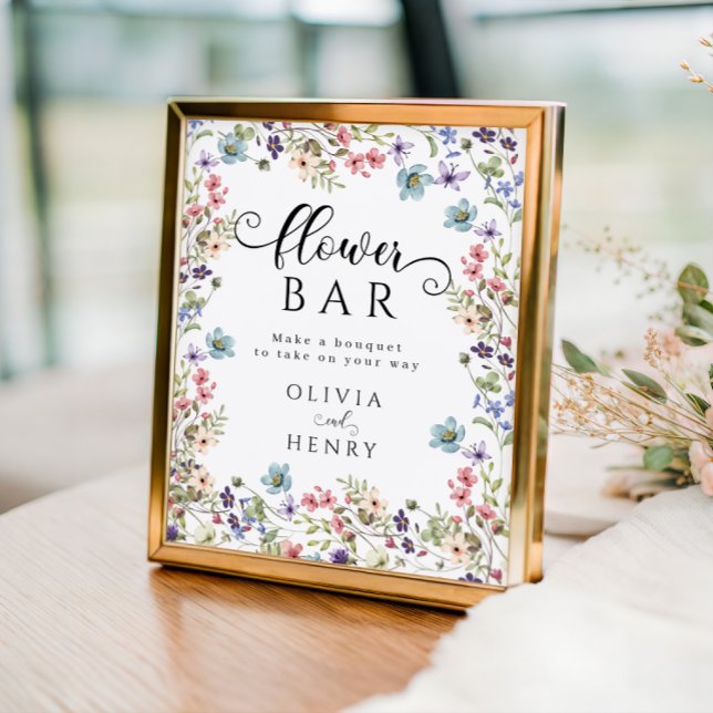 Poster Símbolo de Bar de Flor Russo Spring Wedding (Criador carregado)