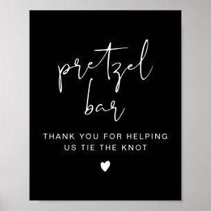 Poster Símbolo de Bar de Pretzel preto Minimalista JOVI E