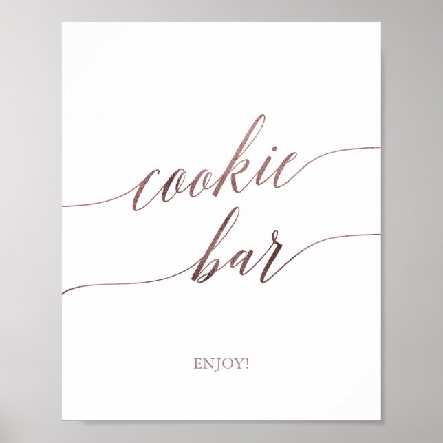 Poster Símbolo de Bar Dourado de Caligrafia Elegante (Frente)