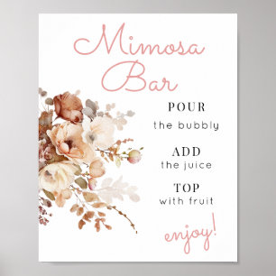 Poster Símbolo de Bar Floral Mimosa, de flor silvestre, r
