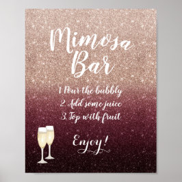 Poster Símbolo de Bar Glitter Mimosa Dourado da Moderna B