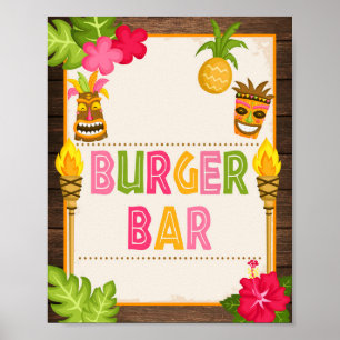 Poster Símbolo de Bar Luau Burger