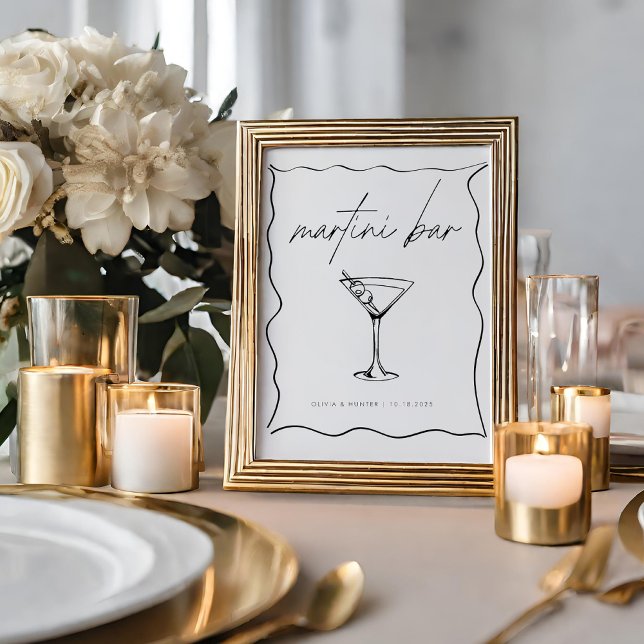 Poster Símbolo de Bar Martini desenhado à mão (Criador carregado)