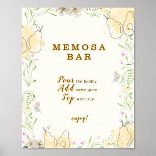 Poster Símbolo de Bar Memosa Pear Floral Horden