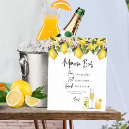 Poster Símbolo de Bar Mimosa Chá de casamento de Lemons d