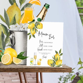 Poster Símbolo de Bar Mimosa Chá de casamento de Lemons d