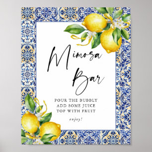 Poster Símbolo de Bar Mimosa Chá de panela dos limões med