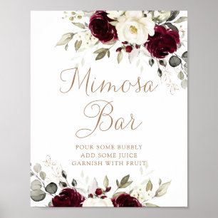 Poster Símbolo de Bar Mimosa de Casamento Florestal Green