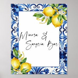 Poster Símbolo de Bar Mimosa Sangria - Limões do Mediterr