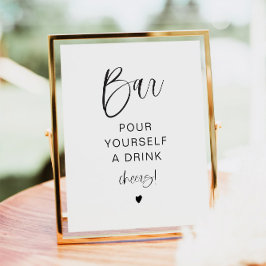 Poster Símbolo de Bar Moderno Minimalista de Autosserviço