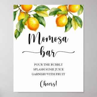 Poster Símbolo de Bar Momosa Chá de fraldas Lemon