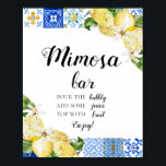 Poster Símbolo de Bar Positano Mimosa - Limão Azulejo Azu<br><div class="desc">Símbolo de Bar Positano Mimosa - Limão Azulejo Azul</div>