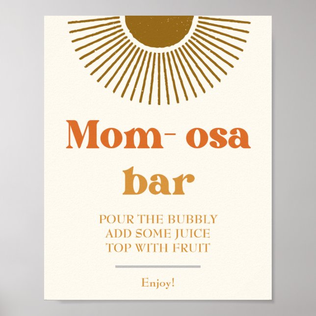 Poster Símbolo de Bar Sun Momosa para Letra Personalizada (Frente)