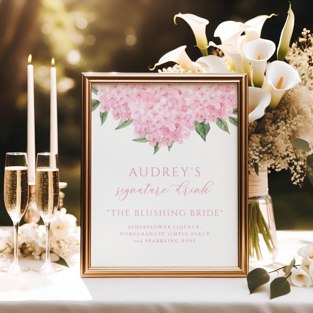 Poster Símbolo de Barra de Bebida de Assinatura Rosa (Criador carregado)