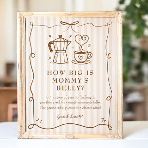Poster Símbolo de barriga de Chá de fraldas de café em st
