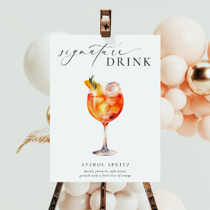 Poster Símbolo de Bebida de Assinatura Mínima Moderna