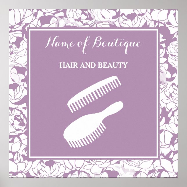 Póster Símbolo de Beleza Floral Roxal Moderna (Frente)