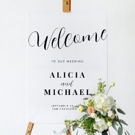 Poster Símbolo de boas-vindas ao casamento com guião mode