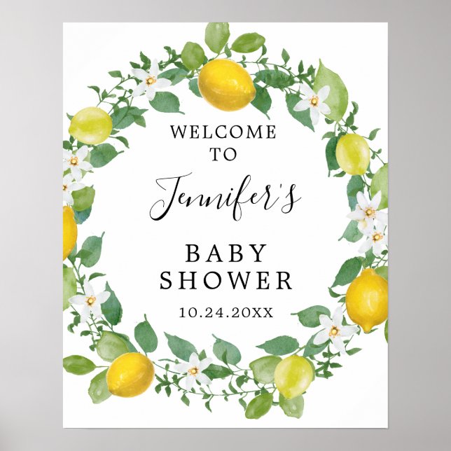 Poster Símbolo de boas-vindas ao Chá de fraldas Citrus Le (Frente)