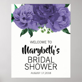 Poster Símbolo de Boas-vindas ao Chá de panela Violeta Fl