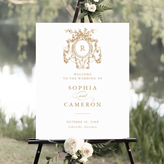 Poster Símbolo de boas-vindas aos Rosas Elegantes Frances (Criador carregado)