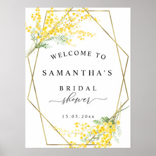 Poster Símbolo de boas-vindas da Primavera Floral Mimosa