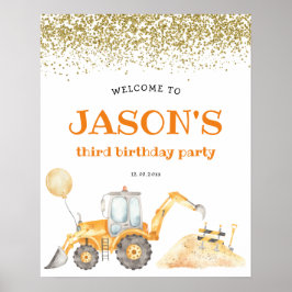 Poster Símbolo de Boas-vindas de Aniversário da Construçã