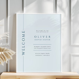 Poster Símbolo de boas-vindas do Bar Azul Moderno Mitzvah