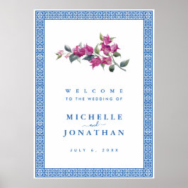 Poster Símbolo de Boas-vindas do Casamento Chave Grego Az