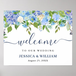 Poster Símbolo de Boas-vindas do Casamento de Hydrangea