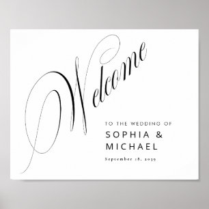 Poster Símbolo de Boas-vindas do Casamento de Script Româ